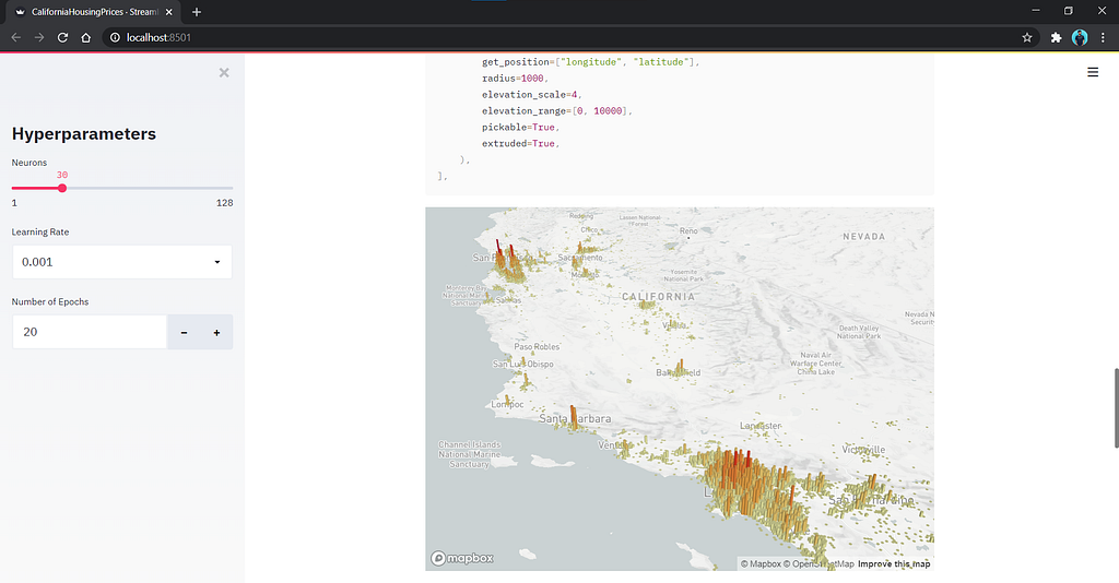 California Housing Price Prediction — Streamlit Web App (Image by Author)